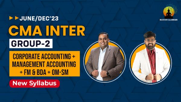 CMA Inter Corporate Accounting + Management Accounting + FM & BDA + OM-SM | New Syllabus cover