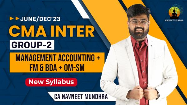 CMA Inter Management Accounting + FM & BDA + OM-SM | New Syllabus cover