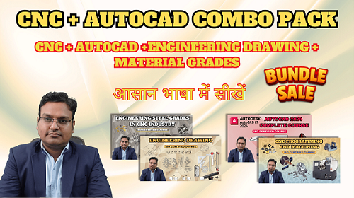 CNC + AUTOCAD +ENGINEERING DRAWING + MATERIAL GRADES cover