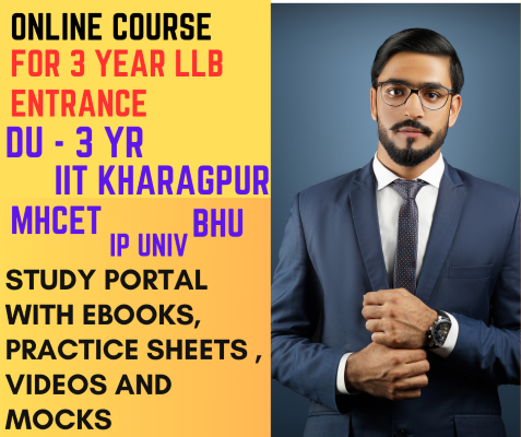3 Year LLB Entrance Coaching Videos and Study Material LMS - DU, IIT KGP, BHU, MHCET, IP cover