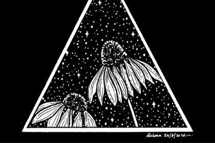 Recording - Florals and Galaxy Sky Illustration cover