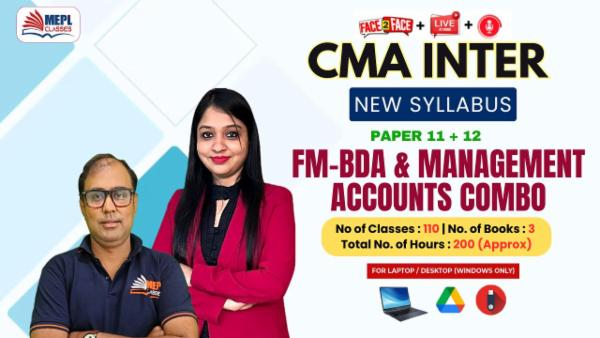 CMA INTER (NEW) - GROUP 2 - PAPER 11 + 12 - FINANCIAL MANAGEMENT AND BUSINESS DATA ANALYTICS & MANAGEMENT ACCOUNTING COMBO - FOR LAPTOP/DESKTOP (WINDOWS ONLY) cover