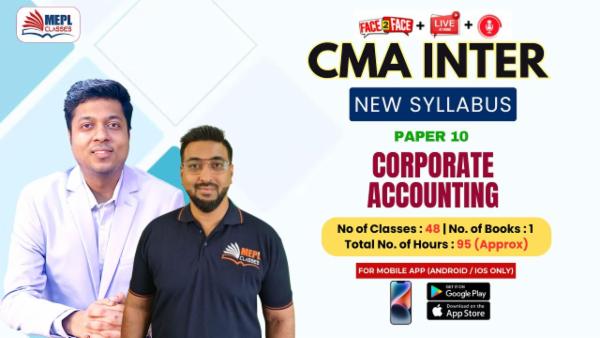 CMA INTER (NEW) - GROUP 2 - PAPER 10 - CORPORATE ACCOUNTING - FOR MOBILE APP (ANDROID / IOS ONLY) cover