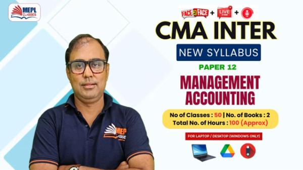 CMA INTER (NEW) - PAPER 12 - MANAGEMENT ACCOUNTING - FOR LAPTOP/DESKTOP (WINDOWS ONLY) cover
