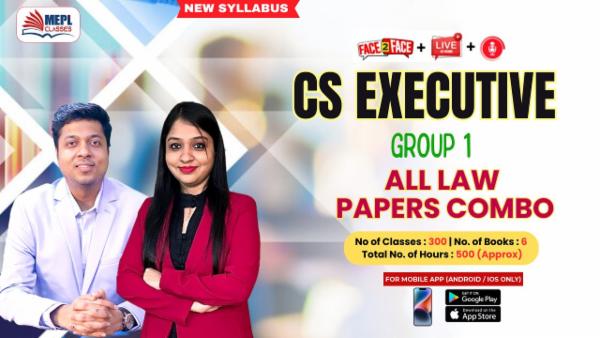 CS EXECUTIVE (NEW) - GROUP 1 ALL LAW PAPERS COMBO - LIVE AT HOME + FACE TO FACE + RECORDED BATCH - FOR MOBILE APP (ANDROID / IOS ONLY) cover