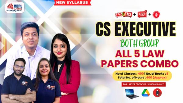 CS EXECUTIVE (NEW) - BOTH GROUP ALL 5 LAW PAPERS - LIVE AT HOME + FACE TO FACE + RECORDED BATCH - FOR LAPTOP/DESKTOP (WINDOWS ONLY) cover