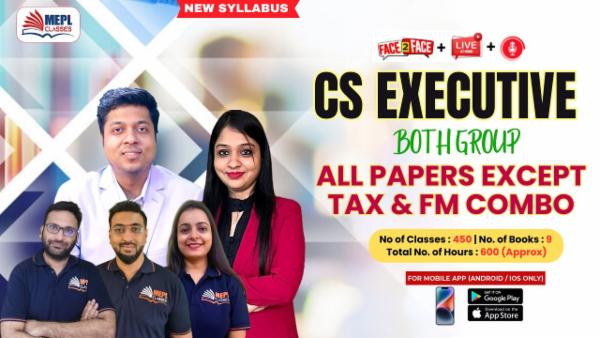 CS EXECUTIVE (NEW) - BOTH GROUP - ALL LAW PAPERS COMBO EXCEPT FM & TAX - LIVE AT HOME + FACE TO FACE + RECORDED BATCH - FOR MOBILE APP (ANDROID ONLY) cover