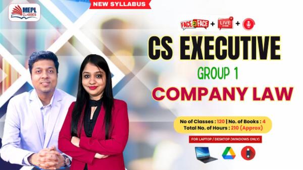 CS EXECUTIVE (NEW) - GROUP 1 - COMPANY LAW - LIVE AT HOME + FACE TO FACE + RECORDED BATCH - FOR LAPTOP/DESKTOP (WINDOWS ONLY) cover