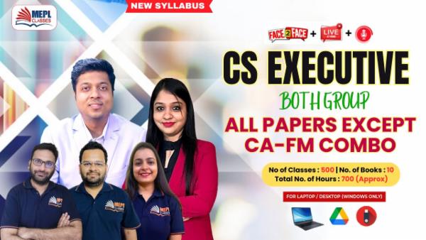 CS EXECUTIVE (NEW) - BOTH GROUP ALL PAPERS COMBO EXCEPT CORPORATE ACCOUNTS & FINANCIAL MANAGEMENT - LIVE AT HOME + FACE TO FACE + RECORDED BATCH - FOR LAPTOP/DESKTOP (WINDOWS ONLY) cover