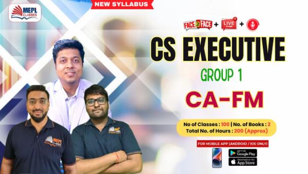 CS EXECUTIVE GROUP 1 (NEW) - CORPORATE ACCOUNTS & FINANCIAL MANAGEMENT - LIVE AT HOME + FACE TO FACE + RECORDED BATCH (FOR MOBILE APP - ANDROID ONLY) cover