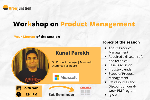 Product Management Workshop 27th November cover