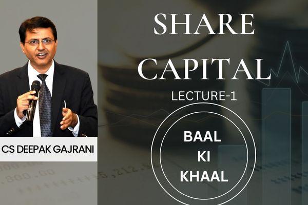 Share Capital - Lecture I cover