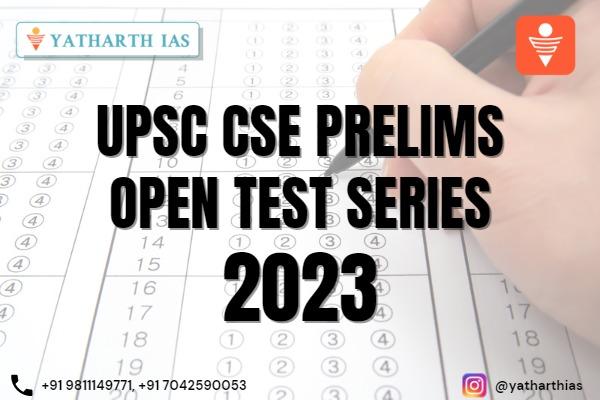 UPSC CSE Prelims Open Test Series 2023 cover