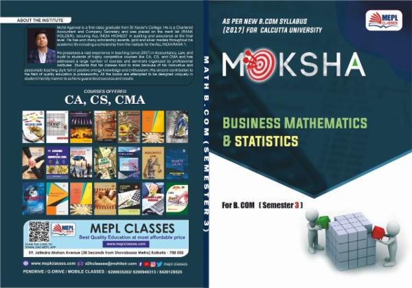 B.COM - SEMESTER 3 -BUSINESS MATHEMATICS & STATISTICS STUDY MAT cover
