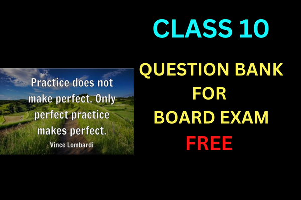 CLASS 10 QUESTION BANK WITH SOLUTION FOR BOARD EXAM cover
