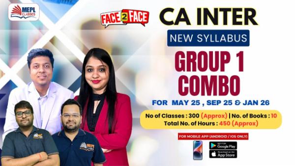 CA INTER (NEW) - GROUP 1 COMBO - FACE TO FACE BATCH - FOR MOBILE APP (ANDROID / IOS ONLY) cover