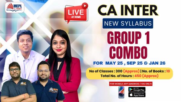 CA INTER (NEW) - GROUP 1 COMBO - LIVE AT HOME BATCH - FOR MOBILE APP (ANDROID / IOS ONLY) cover
