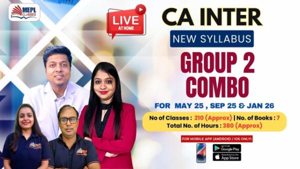 CA INTER (NEW) - GROUP 2 COMBO - LIVE AT HOME BATCH - FOR MOBILE APP (ANDROID / IOS ONLY) cover