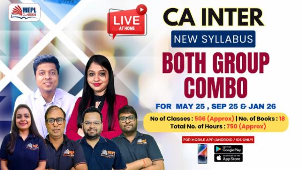 CA INTER (NEW) - ALL 6 PAPERS COMBO - LIVE AT HOME BATCH - FOR MOBILE APP (ANDROID / IOS ONLY) cover