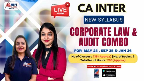 CA INTER (NEW) - CORPORATE LAW & AUDIT COMBO - LIVE AT HOME BATCH - FOR MOBILE APP (ANDROID / IOS ONLY) cover