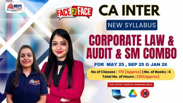 CA INTER (NEW) - CORPORATE LAW & AUDIT & SM COMBO - FACE TO FACE BATCH - FOR LAPTOP/ DESKTOP (WINDOWS ONLY) cover