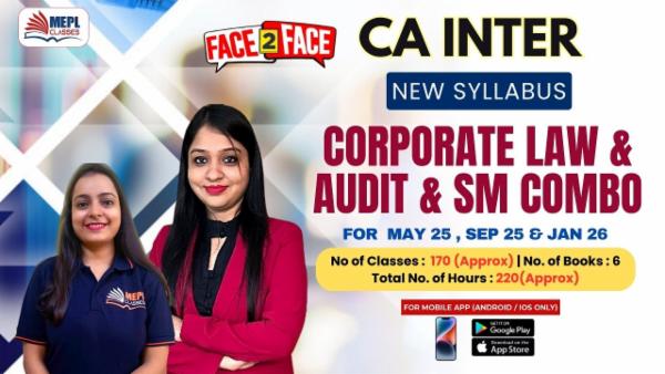 CA INTER (NEW) - CORPORATE LAW & AUDIT & SM COMBO - FACE TO FACE BATCH - FOR MOBILE APP (ANDROID / IOS ONLY) cover
