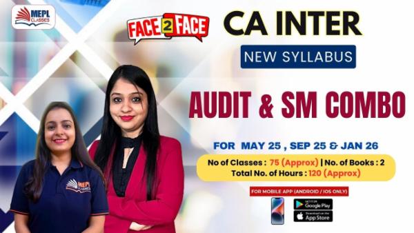 CA INTER (NEW) - AUDIT & SM COMBO - FACE TO FACE BATCH - FOR MOBILE APP (ANDROID / IOS ONLY) cover