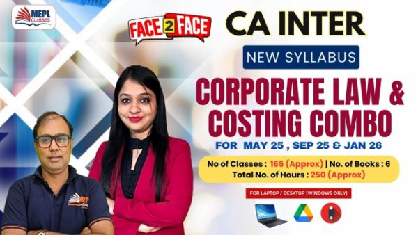 CA INTER (NEW) - CORPORATE LAW & COST AND MANAGEMENT ACCOUNTING COMBO - FACE TO FACE BATCH - FOR LAPTOP/DESKTOP (WINDOWS ONLY) cover