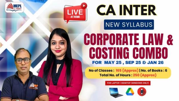 CA INTER (NEW) - CORPORATE LAW & COST AND MANAGEMENT ACCOUNTING COMBO - LIVE AT HOME BATCH - FOR LAPTOP/DESKTOP (WINDOWS ONLY) cover