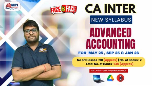 CA INTER (NEW) - ACCOUNTING - FACE TO FACE BATCH - FOR LAPTOP/DESKTOP (WINDOWS ONLY) cover