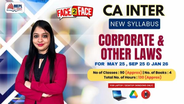 CA INTER (NEW) - CORPORATE & OTHER LAW - FACE TO FACE BATCH - FOR LAPTOP/DESKTOP (WINDOWS ONLY) cover