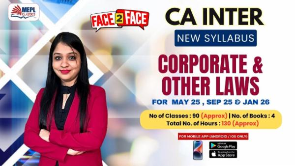 CA INTER (NEW) - CORPORATE & OTHER LAW - FACE TO FACE BATCH - FOR MOBILE APP (ANDROID / IOS ONLY) cover