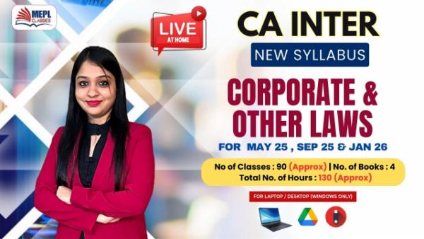 CA INTER (NEW) - CORPORATE & OTHER LAW - LIVE AT HOME BATCH - FOR LAPTOP/DESKTOP (WINDOWS ONLY) cover