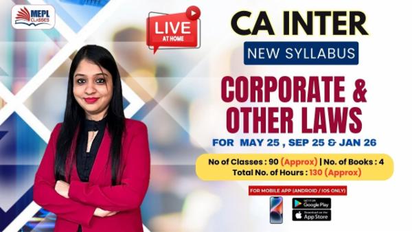 CA INTER (NEW) - CORPORATE & OTHER LAW - LIVE AT HOME BATCH - FOR MOBILE APP (ANDROID / IOS ONLY) cover