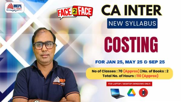 CA INTER (NEW) - COST AND MANAGEMENT ACCOUNTING - FACE TO FACE BATCH - FOR LAPTOP/DESKTOP (WINDOWS) ONLY) cover