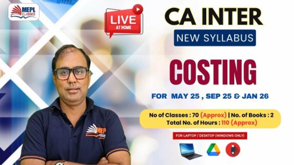 CA INTER (NEW) - COST AND MANAGEMENT ACCOUNTING - LIVE AT HOME BATCH - FOR LAPTOP/DESKTOP (WINDOWS) ONLY) cover