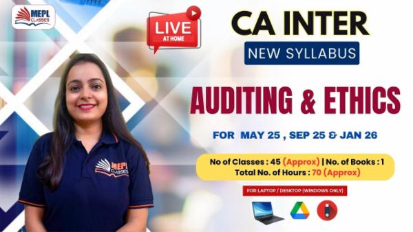 CA INTER (NEW) - AUDIT - LIVE AT HOME BATCH - FOR LAPTOP/DESKTOP (WINDOWS ONLY) cover