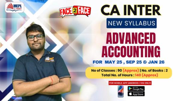 CA INTER (NEW) - ACCOUNTING - FACE TO FACE BATCH - FOR MOBILE APP (ANDROID/IOS ONLY) cover
