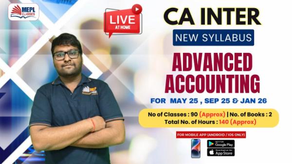 CA INTER (NEW) - ACCOUNTING - LIVE AT HOME BATCH - FOR MOBILE APP (ANDROID/IOS ONLY) cover