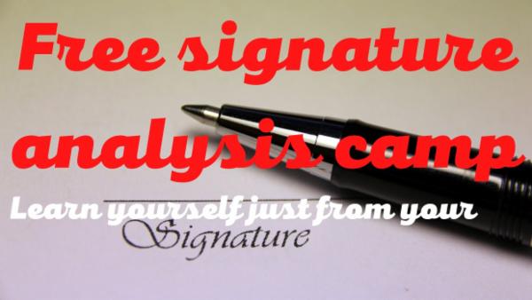 Free Signature analysis camp cover