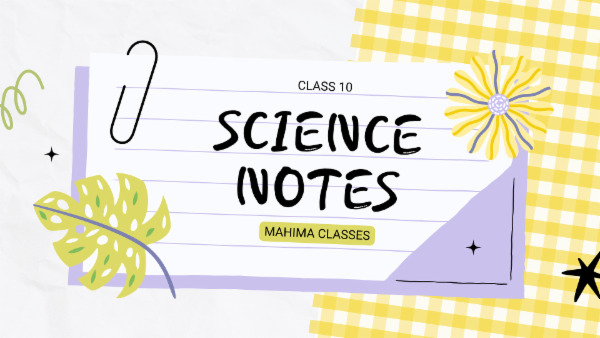 Science Class 10 Notes cover