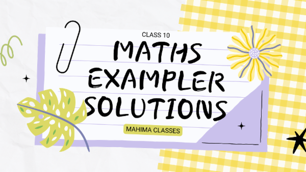 Maths Class 10 Exampler solutions cover