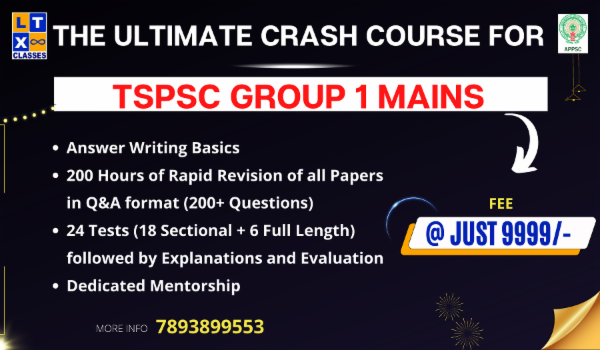 TSPSC Group I Mains Crash Course 2023 cover