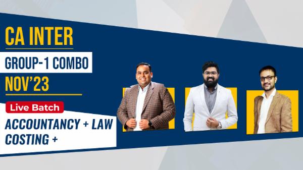 CA Inter Accounting + Costing + Law (A.B) | Live Batch Nov'23 cover