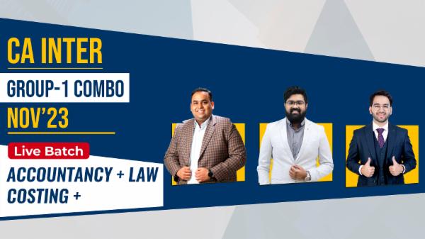 CA Inter Accounting + Costing + Law (S.S) | Live Batch Nov'23 cover