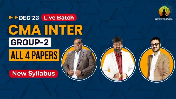 CMA Inter Group 2 All 4 papers Live Batch | New Syllabus cover
