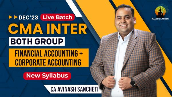 CMA Inter Financial Accounting + Corporate Accounting Live Batch | New Syllabus cover