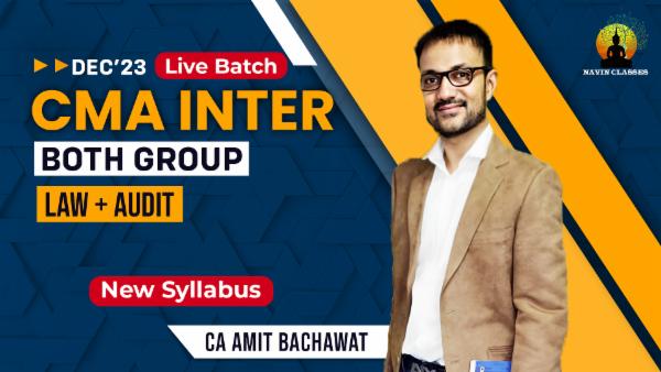 CMA Inter Law + Audit Live batch | New Syllabus cover