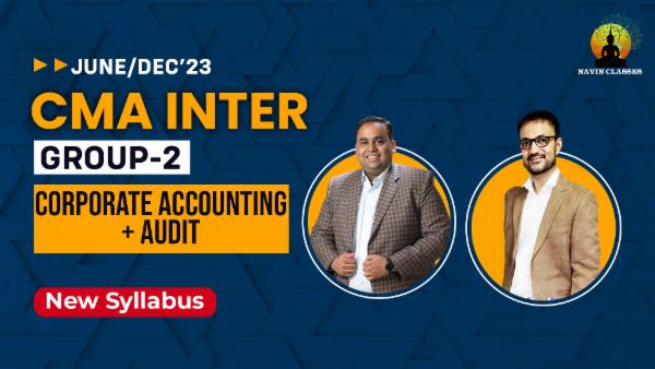 CMA Inter Group 2 Corporate Accounts & Audit | New Syllabus cover
