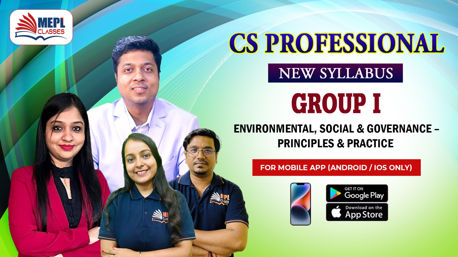 CS PROFESSIONAL (NEW) - GROUP 1 - ENVIRONMENTAL, SOCIAL & GOVERNANCE - PRINCIPLES & PRACTICE - FOR MOBILE APP (ANDROID / IOS ONLY) cover